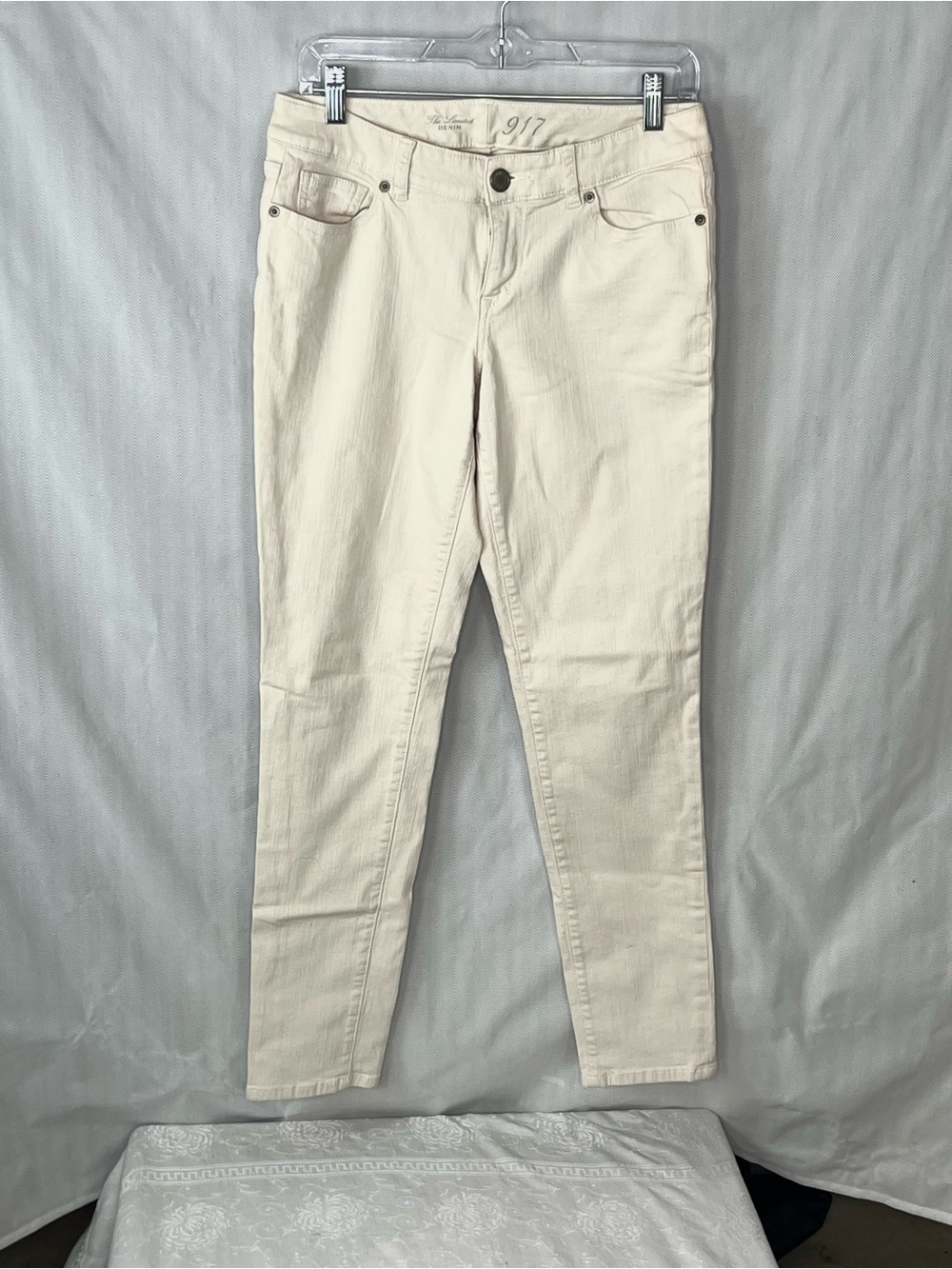 The Limited Denim Jeans 917 Ecru Beige Skinny Leg 5 Pocket Button/Zip 8